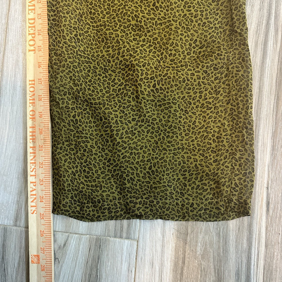 VTG Rene Derhy Pants Green Leopard Artsy S/M Boho Twee Ankle Retro Wide Leg - Picture 7 of 7